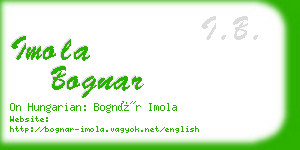 imola bognar business card